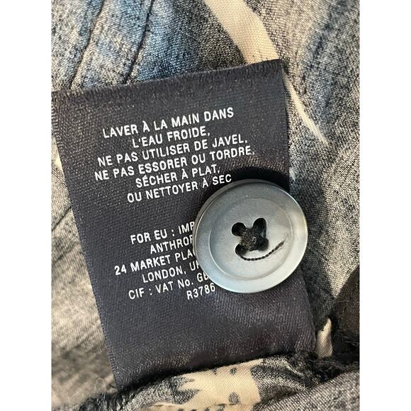 Anthro Field Flower Cardigan Womens XS Lined Bird Print BOHO 100% Cotton - Picture 10 of 11